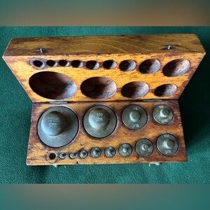 Vintage Wooden Weight Set 1908 Chicago Humboldt MFG